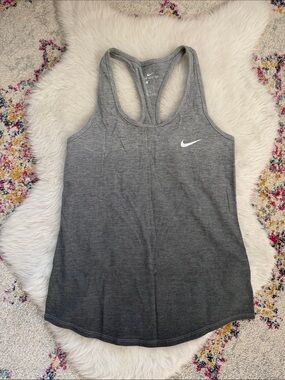 Nike Women’s Gray Ombre Racerback Tank with White Swoosh